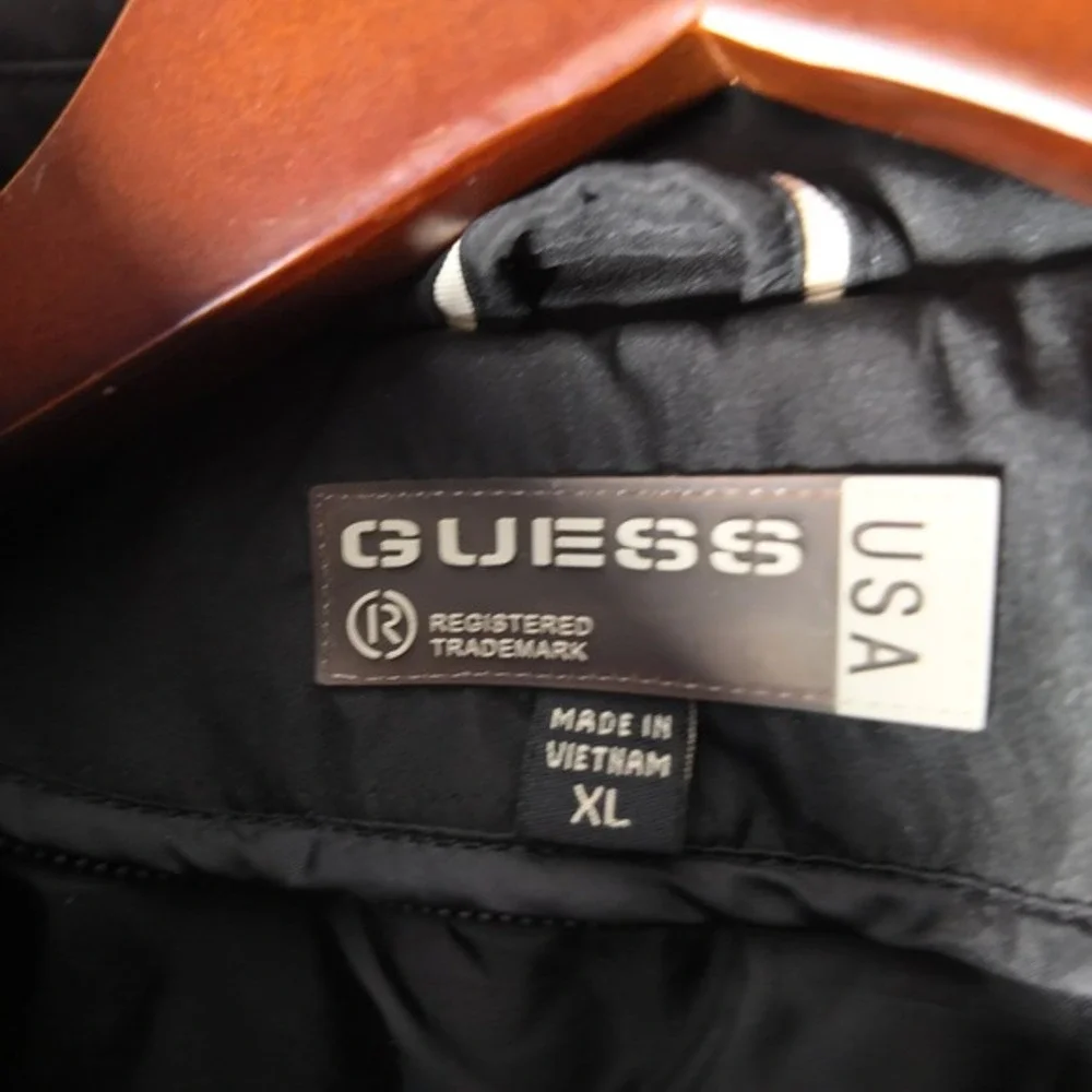 VINTAGE GUESS Mens Black Full Zip‎ Jacket Lightweight Casual Outerwear XL